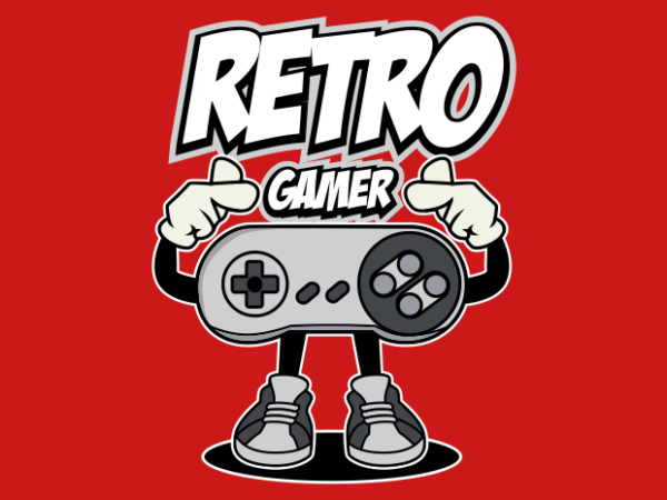 Retro gamer t shirt design online