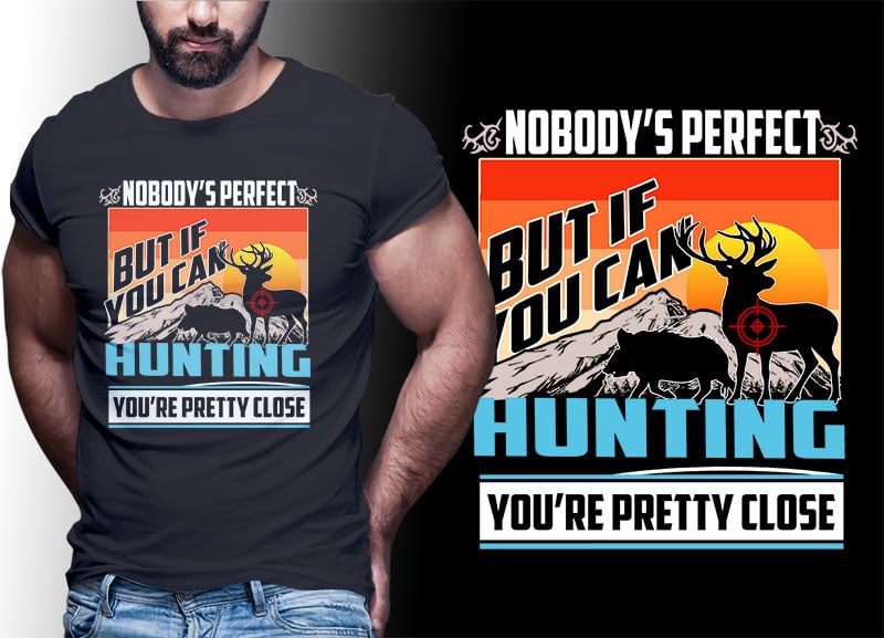 HUNTING Vintage Retro Tshirt Designs Bundle Editable