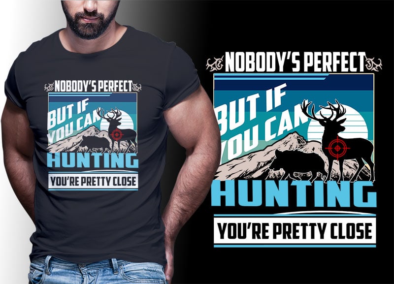 HUNTING Vintage Retro Tshirt Designs Bundle Editable