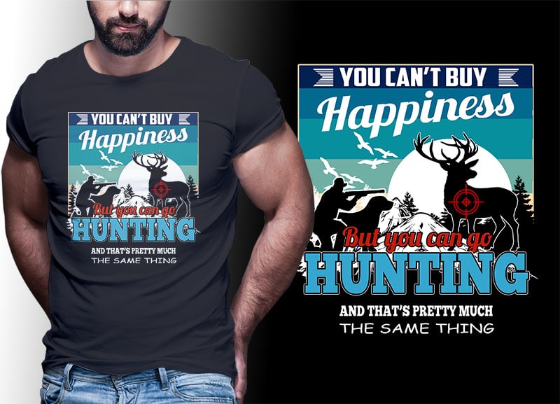 HUNTING Vintage Retro Tshirt Designs Bundle Editable