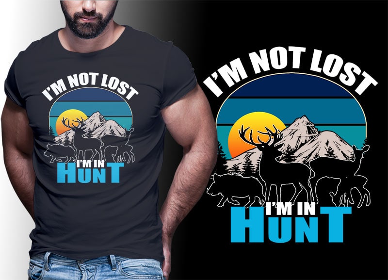 HUNTING Vintage Retro Tshirt Designs Bundle Editable