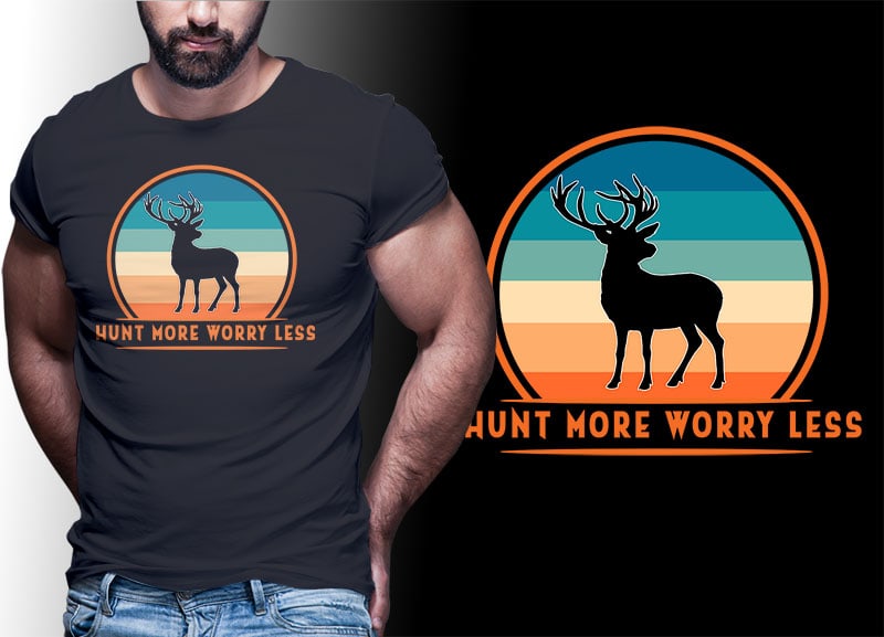 HUNTING Vintage Retro Tshirt Designs Bundle Editable