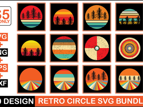 Retro circle svg bundle t shirt design online