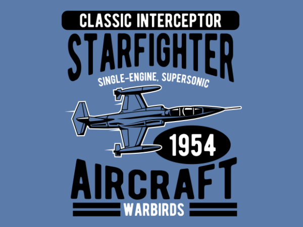Starfighter warbird t shirt template vector