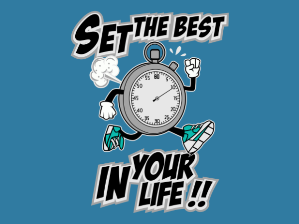 Stopwatch cartoon t shirt template vector