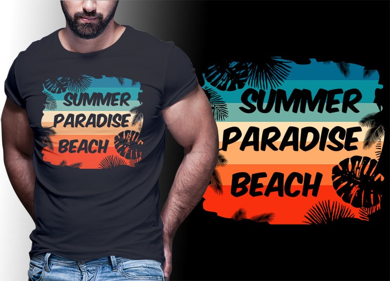 SUMMER SURFING Vintage Retro Tshirt Designs Bundle Editable