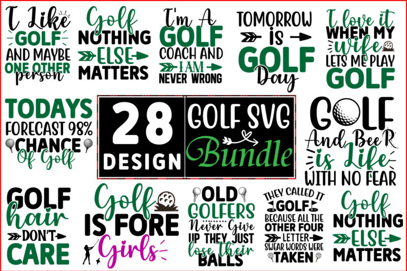 Golf SVG T shirt Design Bundle
