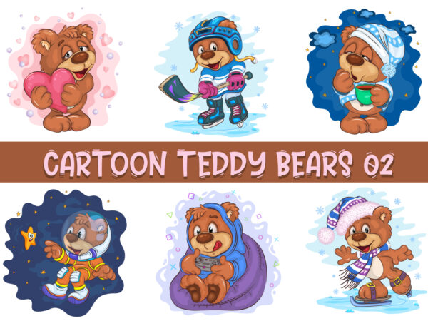 Set of cartoon teddy bears 02. t-shirt.