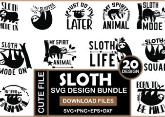 Sloth SVG Design Bundle