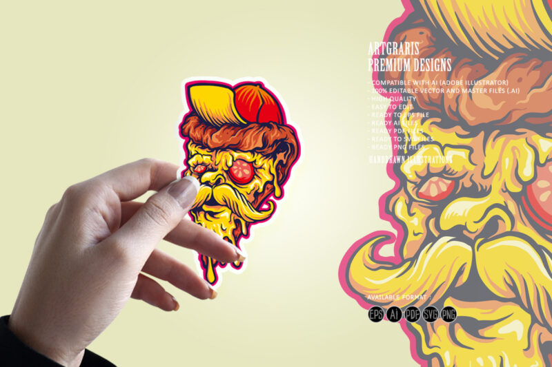 Delicious pizza slice zombie style