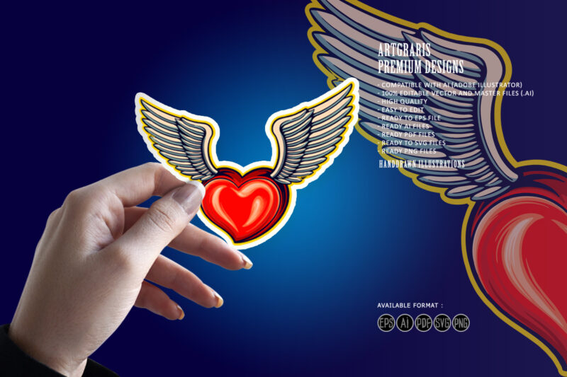 Valentine Heart with angel wings