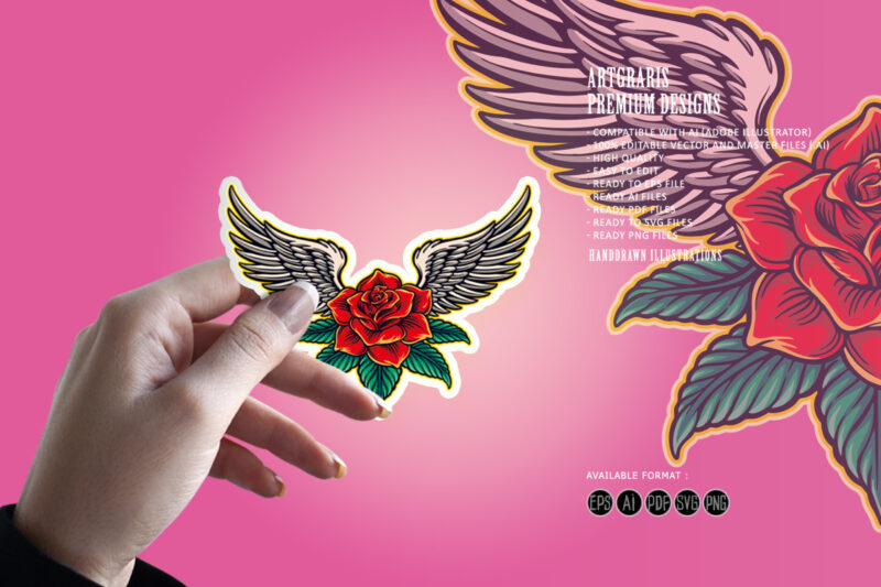 Angel Roses Wing Love Valentine Symbol
