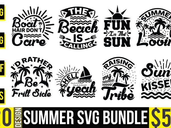 Summer svg bundle t shirt template vector