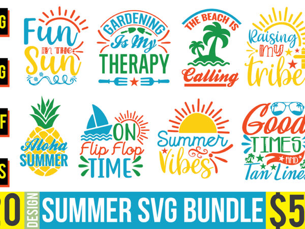 Summer svg bundle t shirt template vector