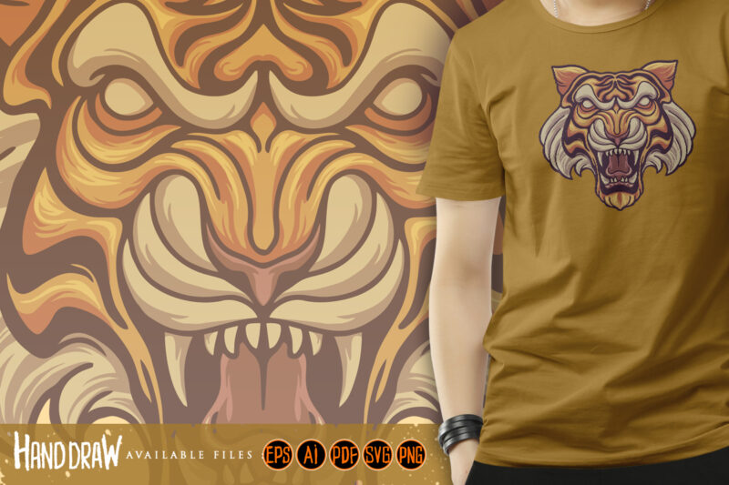 Head Tiger Classic Vintage Mascot Illustrations
