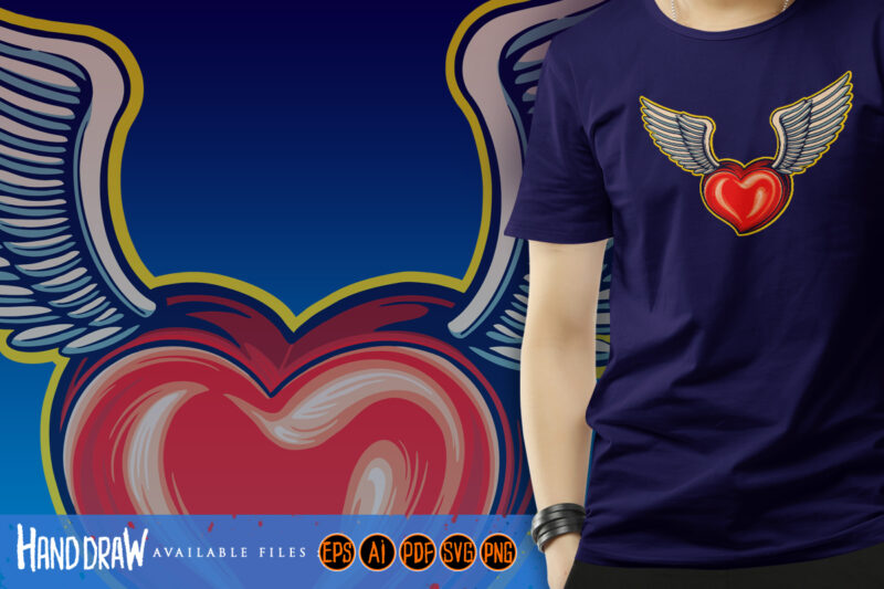 Valentine Heart with angel wings