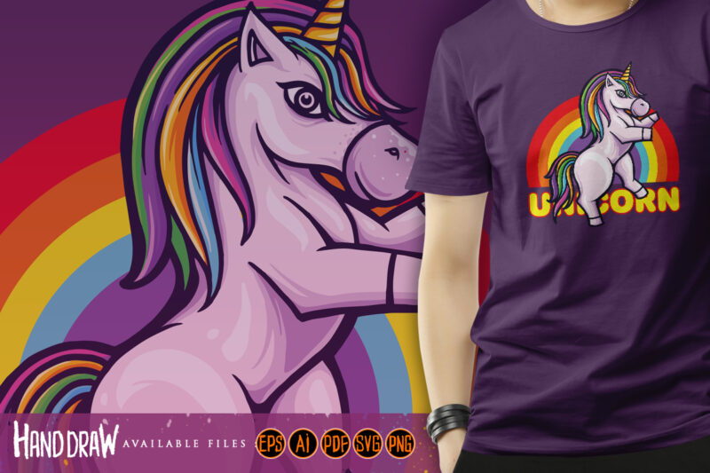 Cute unicorn pony rainbow Illustrations