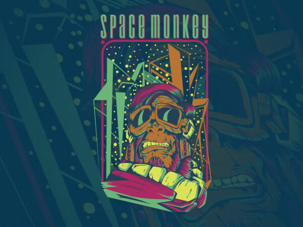 Space monkey t-shirt design