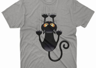 Funny black cat t shirt design