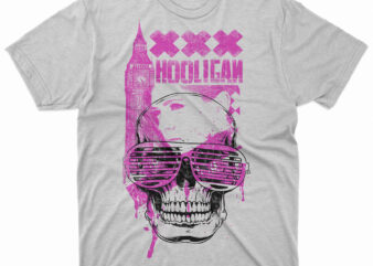 pink skull illustration, Printed T-shirt Sleeve Printing Crew neck, Skull beauty belfry printing