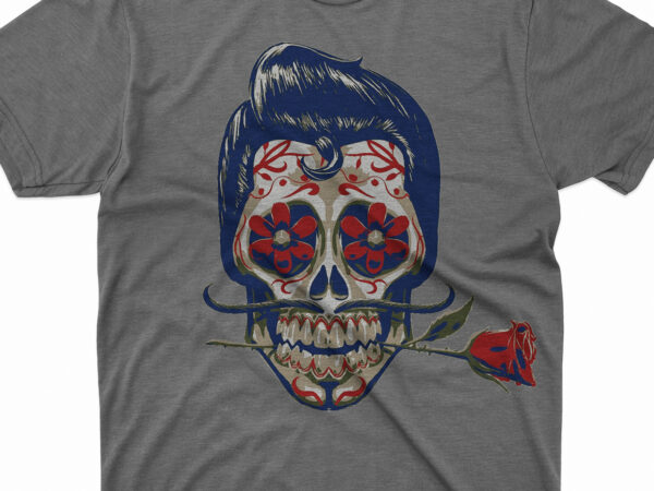 Day of the dead , calavera mexican cuisine skull art day of the dead, fancy t shirt vector illustration