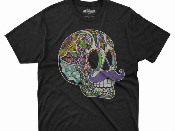 Calavera mexican cuisine mexico day of the dead skull, sugar skull t shirt vector file