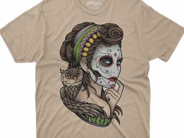 La calavera catrina tattoo day of the dead flash, flash 3d t-shirt design