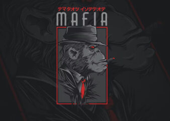 Mafia Monkey T-Shirt Design