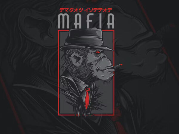 Mafia monkey t-shirt design