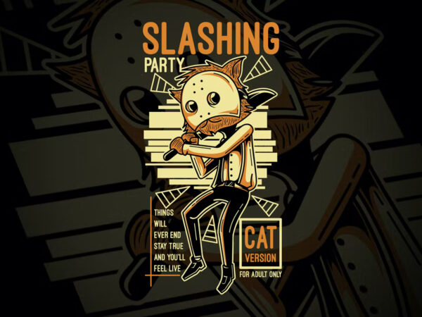 Slashing party 4 t-shirt design