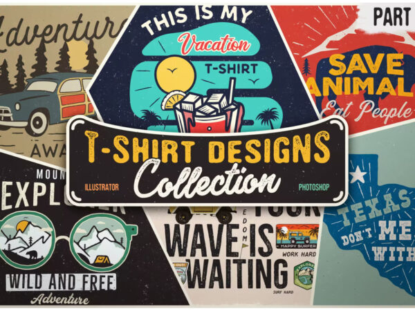 T-shirt designs retro collection. part 3