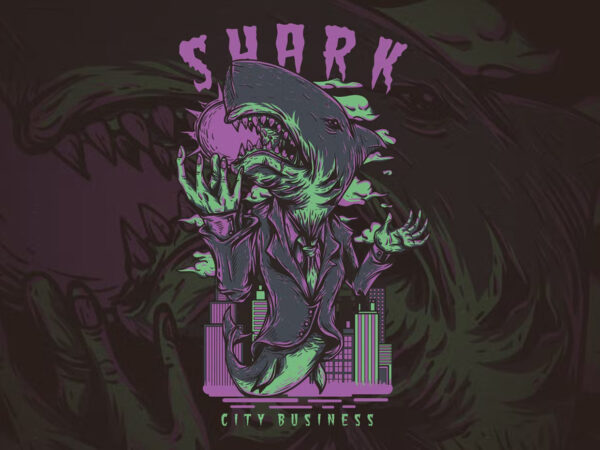 Shark city t-shirt design