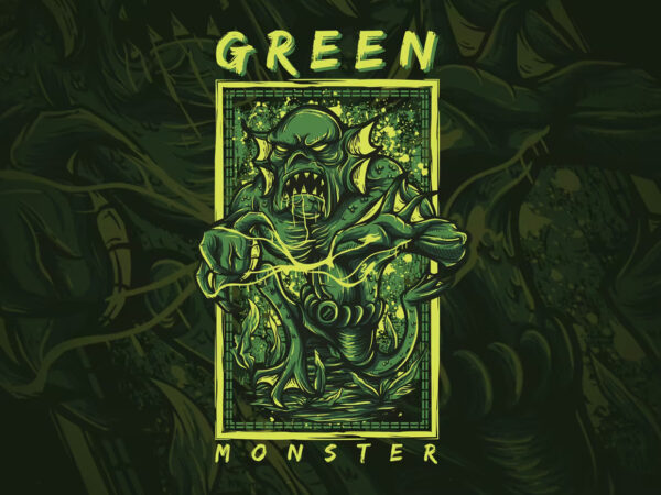 Green monster t-shirt design