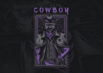 Cowboy Warrior T-Shirt Design