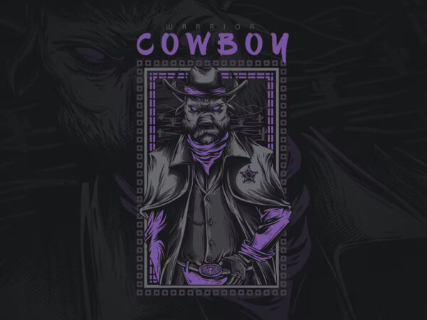 Cowboy warrior t-shirt design