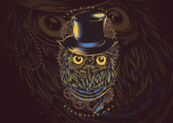 Steampunk Owl T-Shirt Design