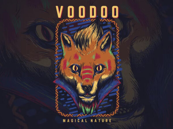 Voodoo fox t-shirt design
