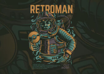 Retroman T-Shirt Design Template