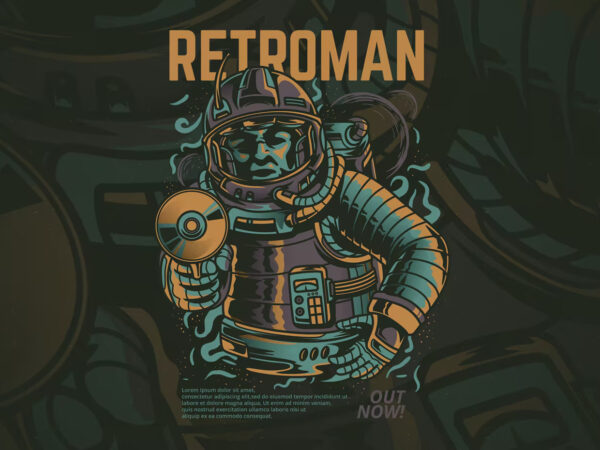 Retroman t-shirt design template