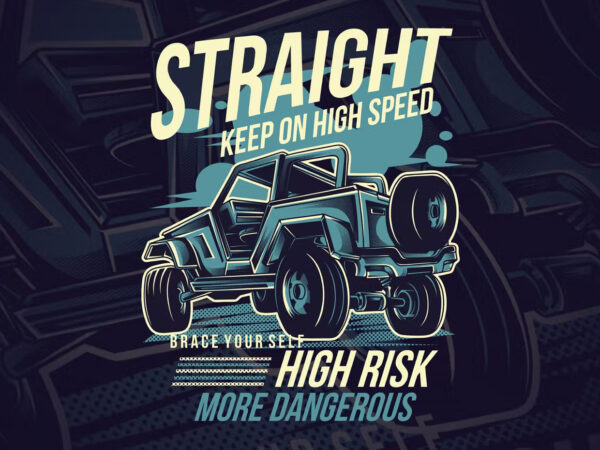 Straight race t-shirt design