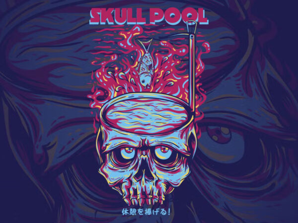 Skull pool t-shirt design