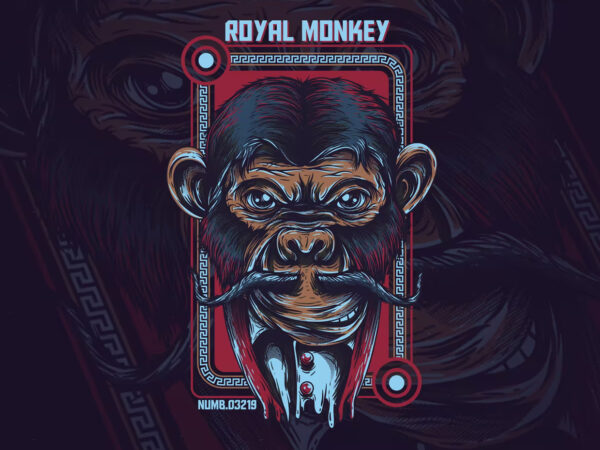 Royal monkey t-shirt design
