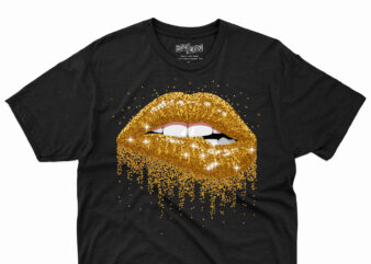 Glitter Gold, Lip T-shirt Design