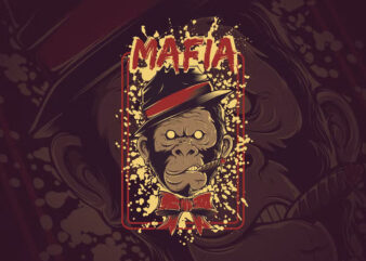 The Mafia Monkey T-Shirt Design