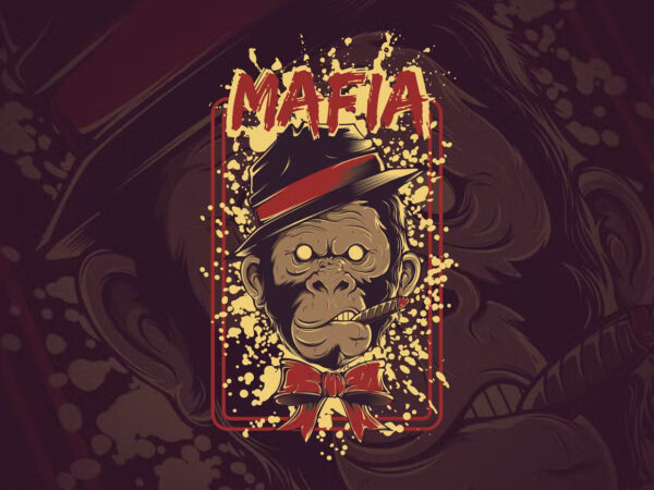 The mafia monkey t-shirt design