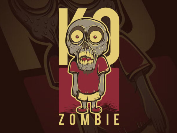 Kids zombie t-shirt design illustration
