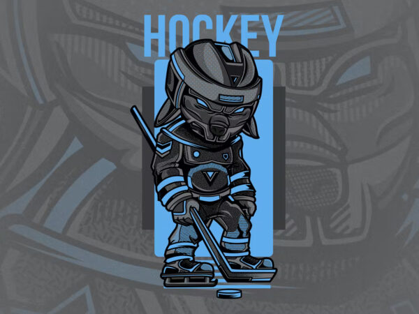 Hockey sports t-shirt design illustration