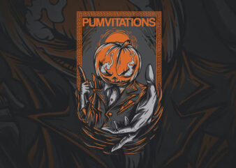 Pumvitations T-Shirt Design Illustration