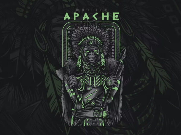 Apache warrior t-shirt design