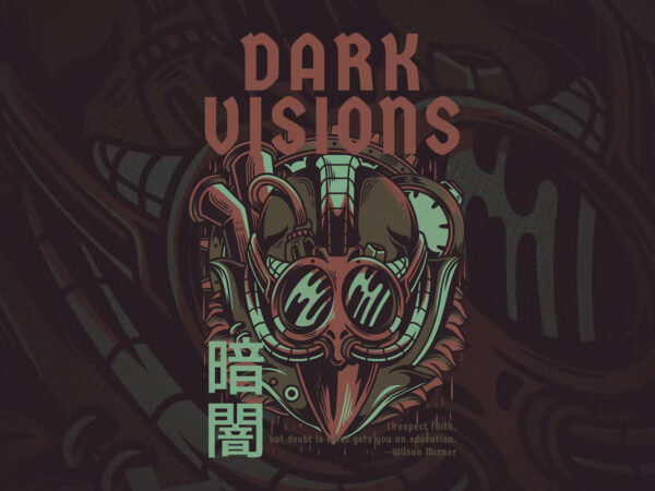 Dark visions t-shirt design template